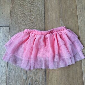 BWA baby girl tulle sparkle skirt skort shorts size 18 months coral pink